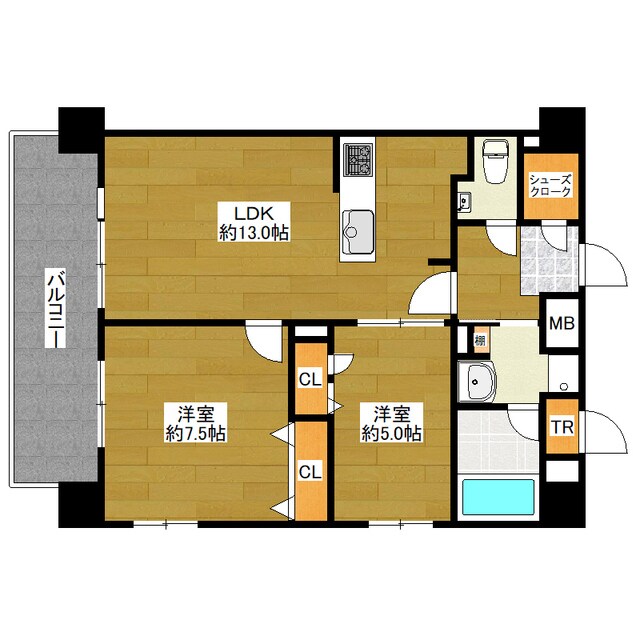 ルーグ箱崎の物件間取画像