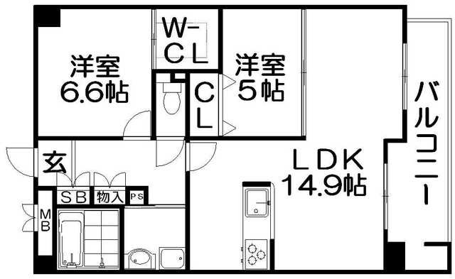 ＢＲＡＶＥ　ＣＯＵＲＴ香里園の物件間取画像