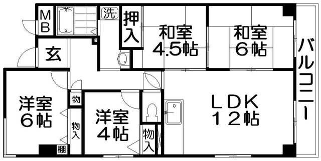 香里園オークヒルズIIの物件間取画像