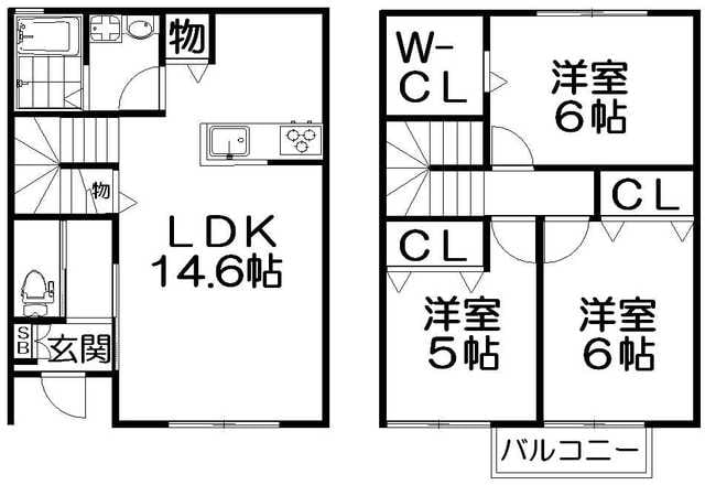 メゾンボヌールＢ棟の物件間取画像