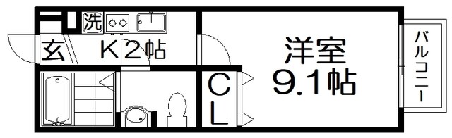 香里パーシーハイツの物件間取画像