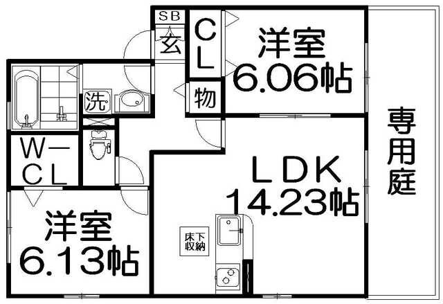 ルミエール東中振Ｃ棟の物件間取画像