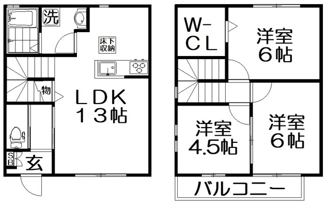 メゾンボヌールＡ棟の物件間取画像