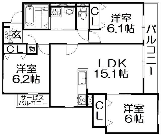 ガレリア香里ヶ丘レジデンスの物件間取画像