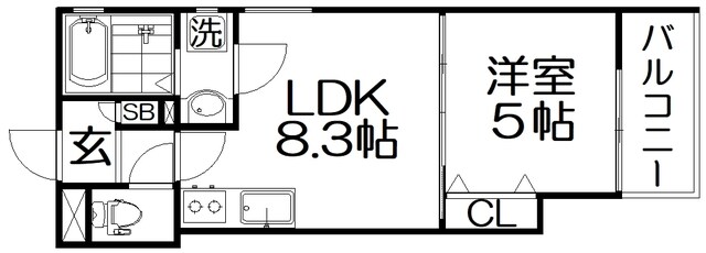 セレニティ池田B棟の物件間取画像