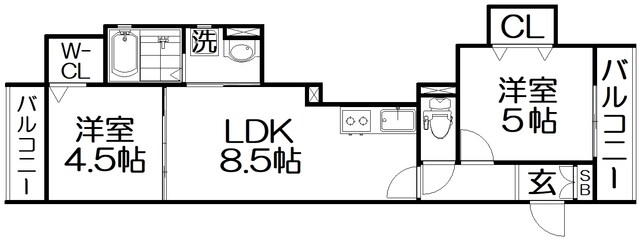 スリール明和Ⅱの物件間取画像