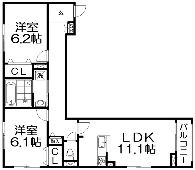 ルピナスHoshidaの物件間取画像