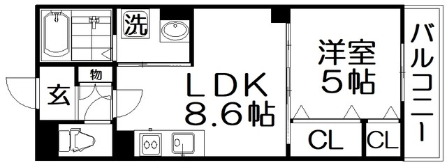 クリエオーレ出口の物件間取画像