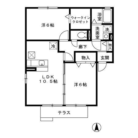 ウィルネストB棟の物件間取画像