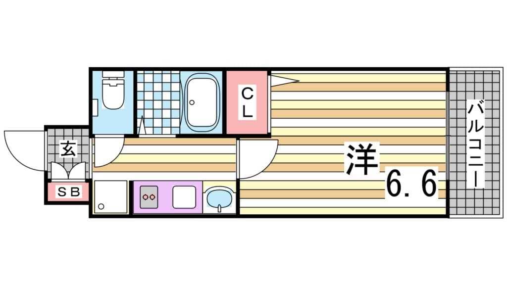 エステムコート三宮EASTIIリベルテの物件間取画像