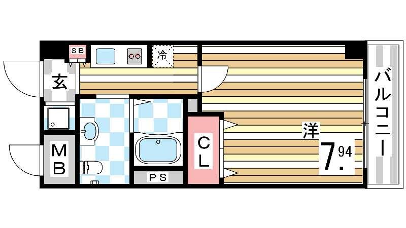 高速長田駅 徒歩2分 9階の物件間取画像