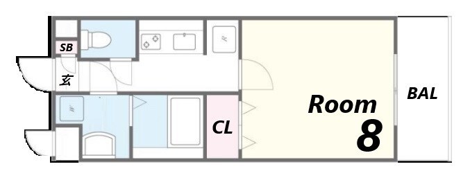 西灘駅 徒歩4分 1階の物件間取画像