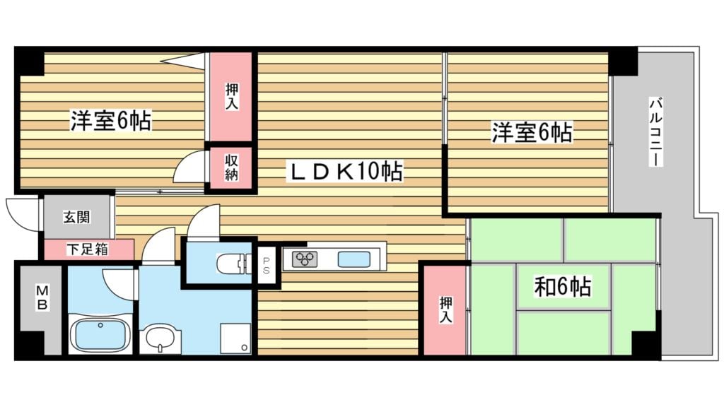 ハイツ雲雀ヶ丘の物件間取画像