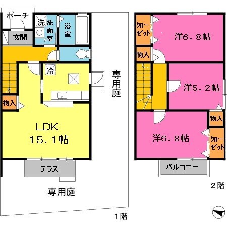 シャルマンヒルズイーストの物件間取画像