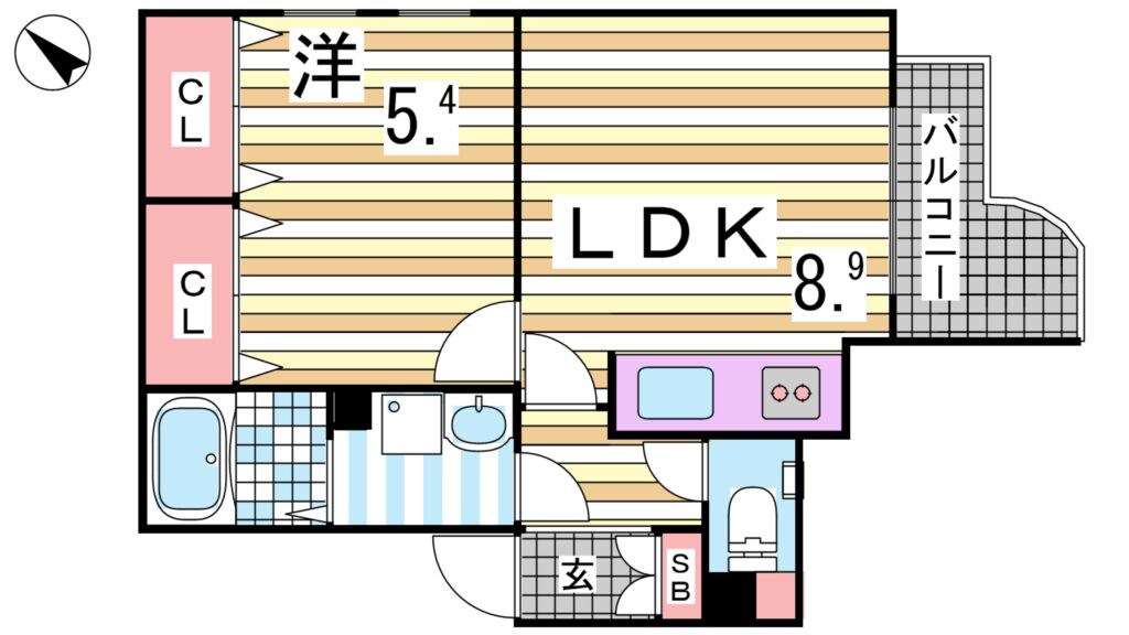 三ノ宮駅 徒歩9分 10階の物件間取画像