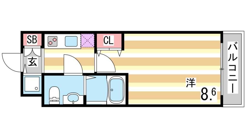 三ノ宮駅 徒歩7分 7階の物件間取画像