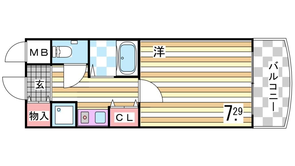 西元町駅 徒歩1分 7階の物件間取画像