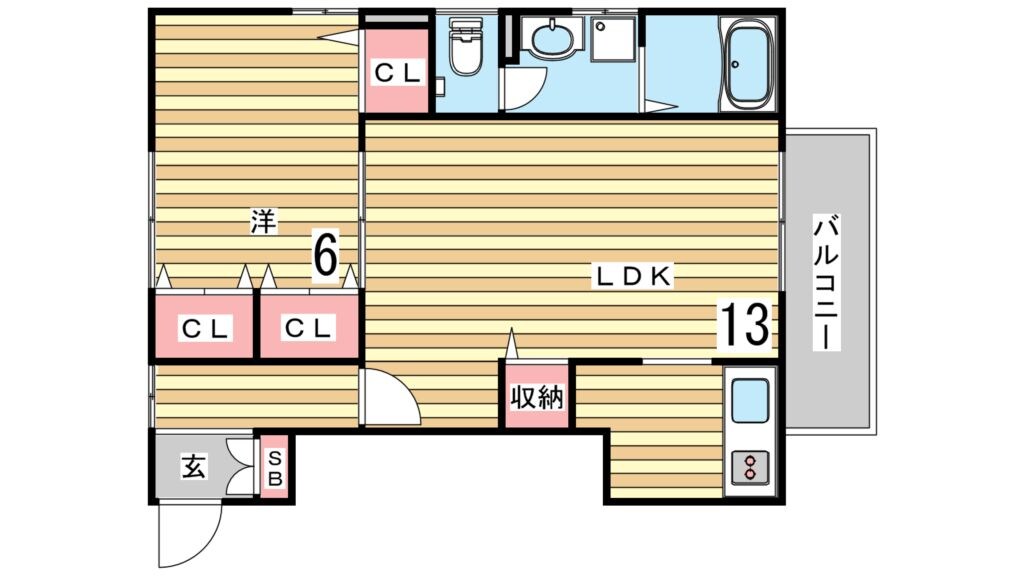 板宿駅 徒歩10分 1階の物件間取画像