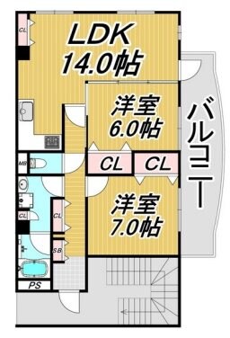 芦屋駅 徒歩4分 2階の物件間取画像