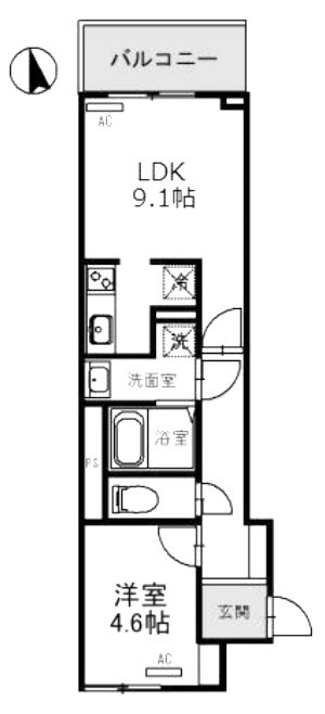 サンプット東仲ノ町の物件間取画像