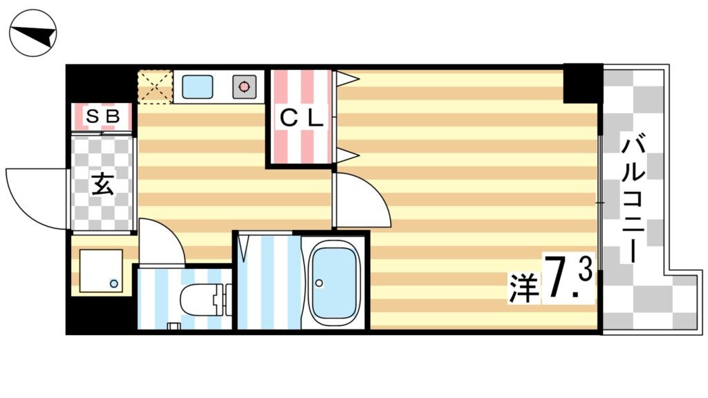 三ノ宮駅 徒歩5分 3階の物件間取画像