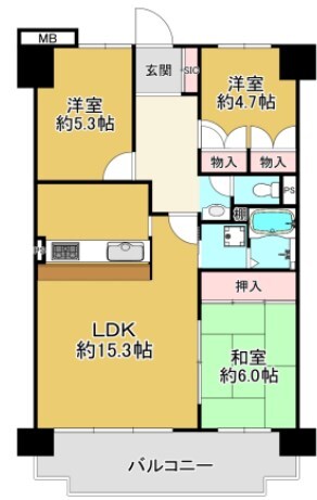 ライオンズマンション西鈴蘭台第２の物件間取画像