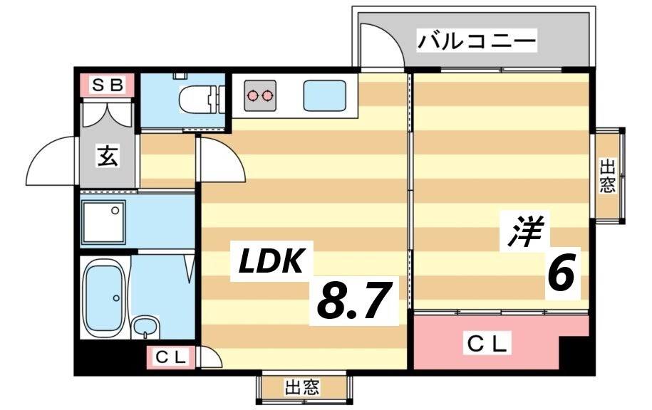 三ノ宮駅 徒歩10分 10階の物件間取画像