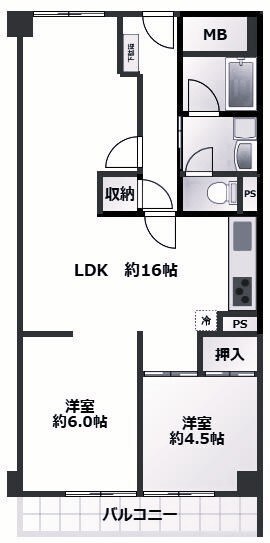 ユニハイツ朝霧の物件間取画像