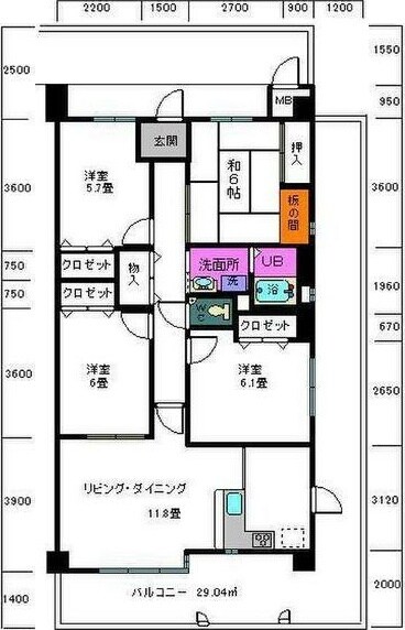 白鷹夙川マンションの物件間取画像