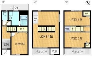 クレスト甲東園A棟の物件間取画像