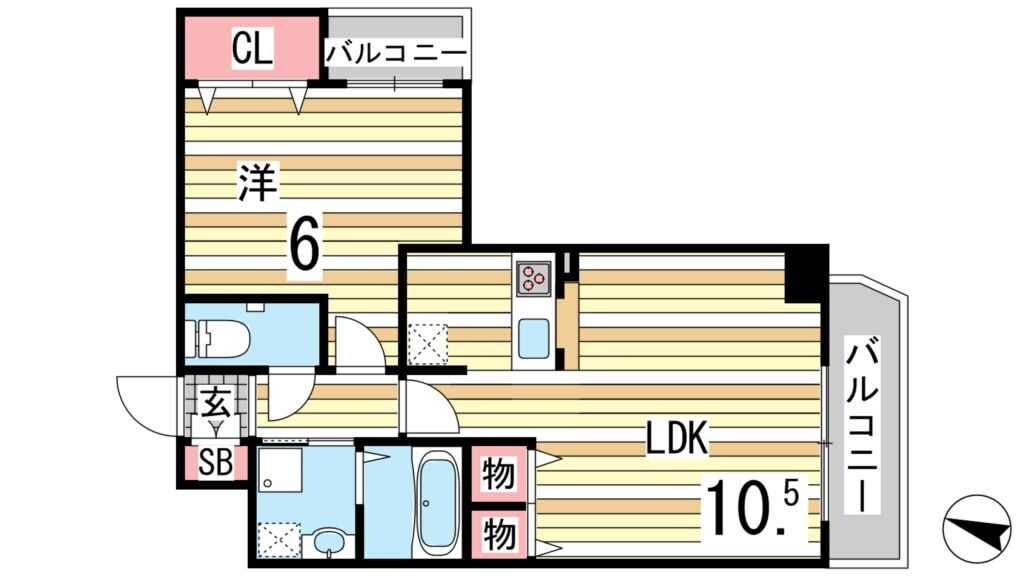 プレサンス三宮フラワーロードの物件間取画像