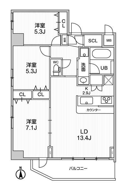 LaDouceur西宮北口の物件間取画像