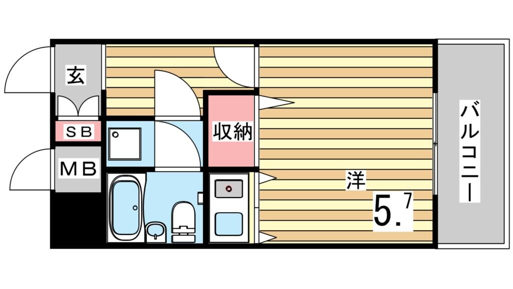 鷹取駅 徒歩7分 5階の物件間取画像