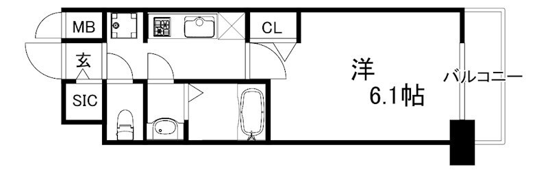 長田駅 徒歩3分 9階の物件間取画像