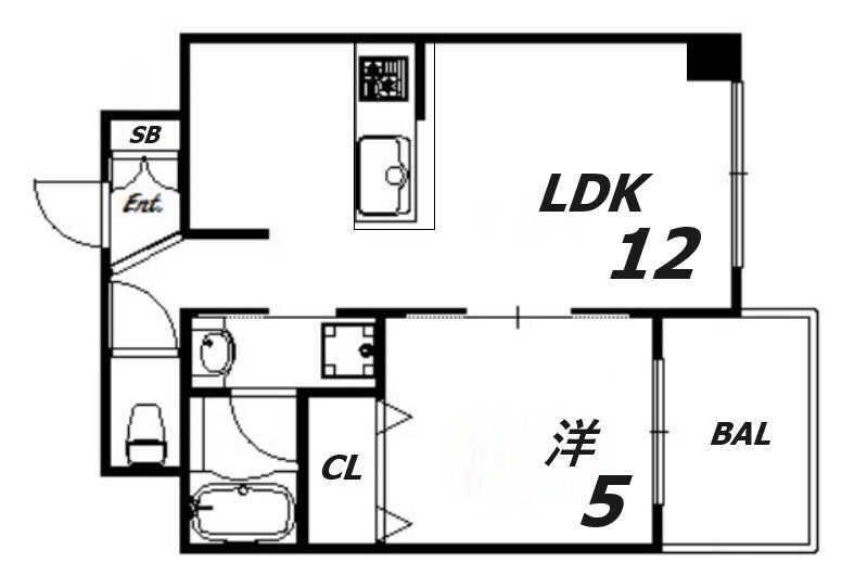 元町駅 徒歩5分 5階の物件間取画像