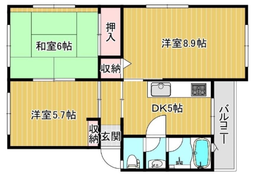 旭が丘コーポの物件間取画像