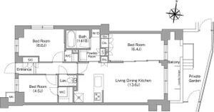 ミレーネ神戸住吉本町の物件間取画像