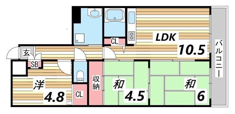 甲南山手駅 徒歩4分 11階の物件間取画像