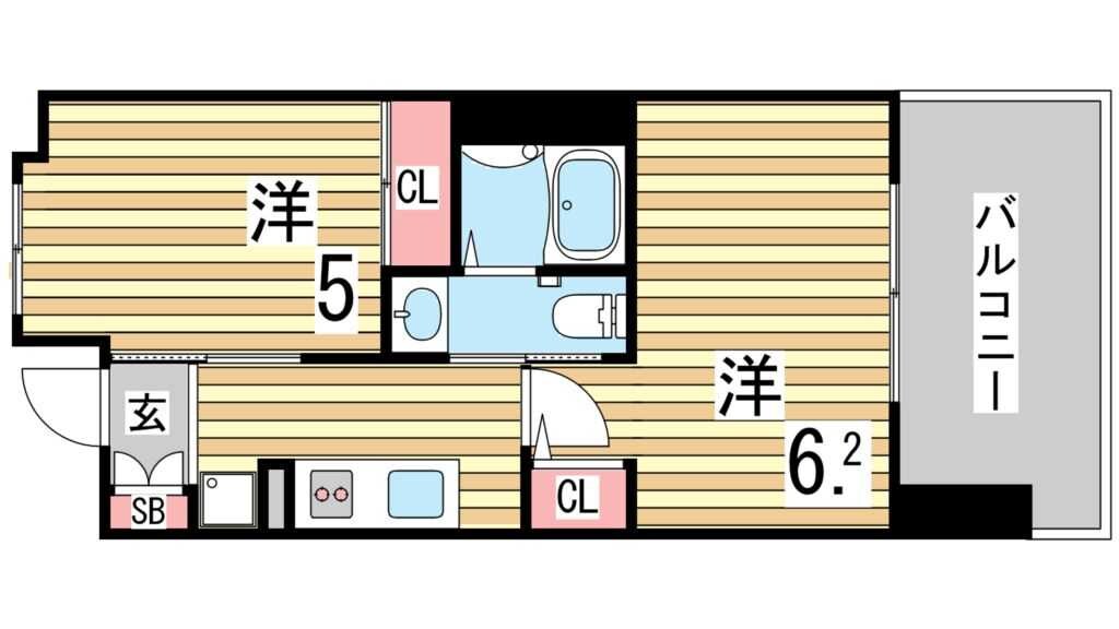 兵庫駅 徒歩9分 12階の物件間取画像