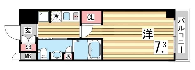 エステムプラザ神戸水木通グランクロスの物件間取画像