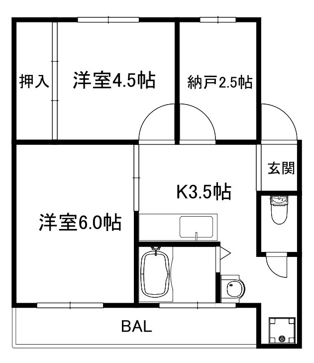 山の街駅 徒歩10分 2階の物件間取画像