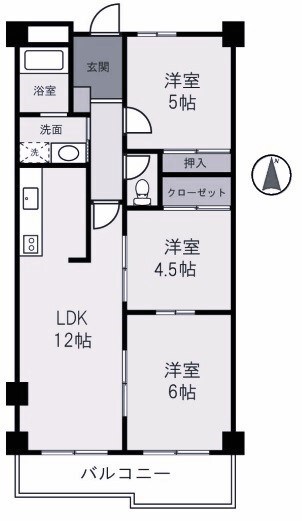 苦楽園口駅 徒歩7分 3階の物件間取画像