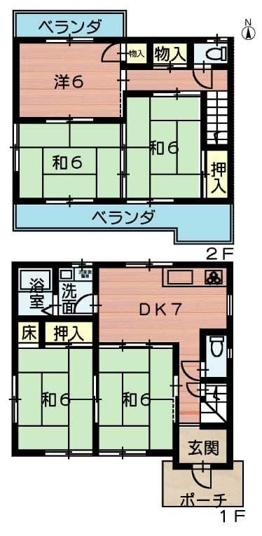 神戸市垂水区野田通　貸家の物件間取画像