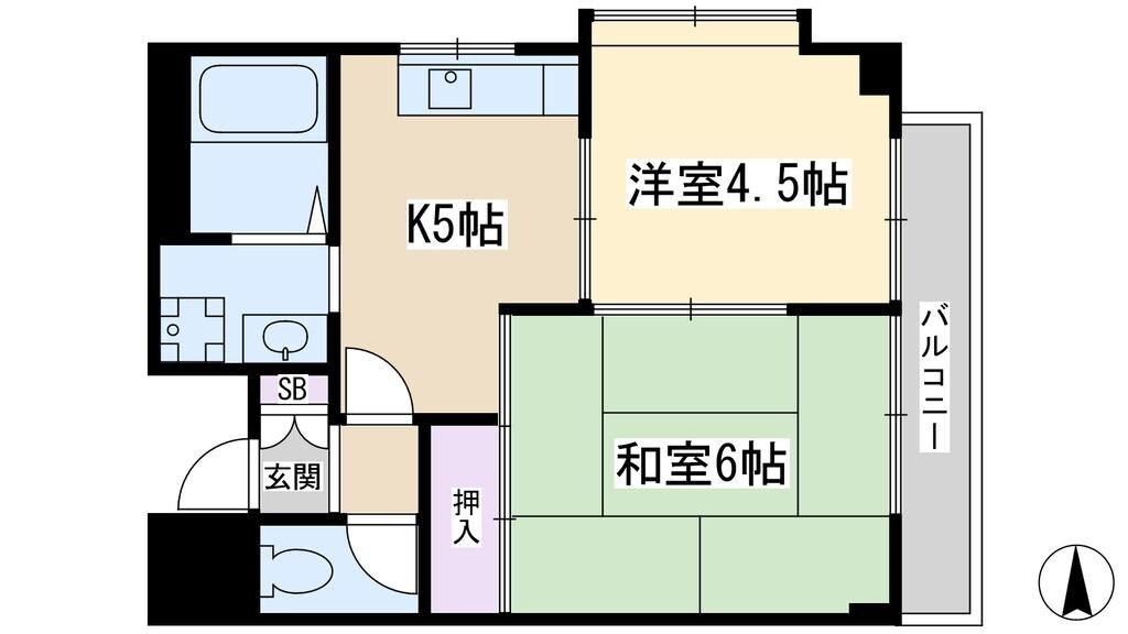 御影駅 徒歩14分 2階の物件間取画像