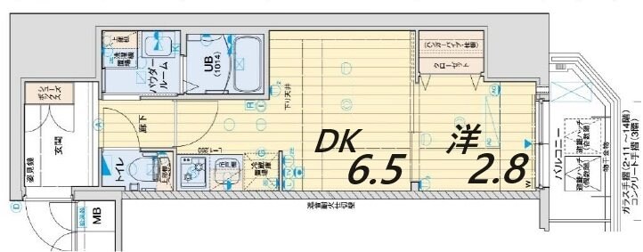 神戸三宮駅 徒歩4分 14階の物件間取画像