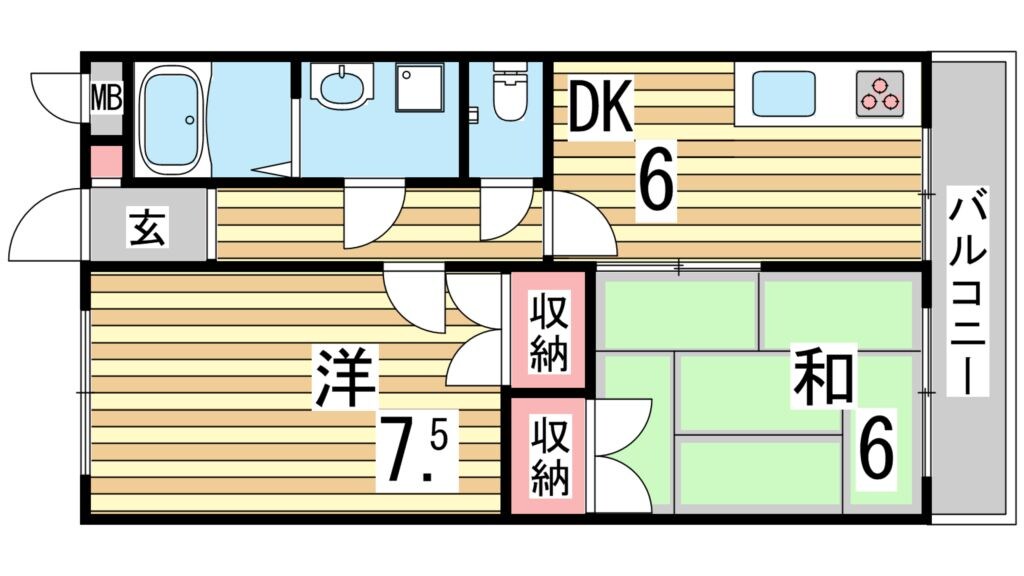 ブルーハイツ北別府の物件間取画像