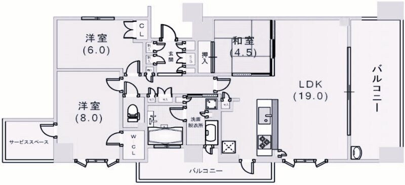 ザ・パークハウス芦屋春日町の物件間取画像