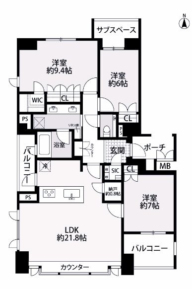 グランドメゾン山芦屋の物件間取画像