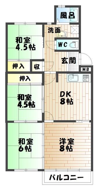 高丘住宅　壱号棟の物件間取画像