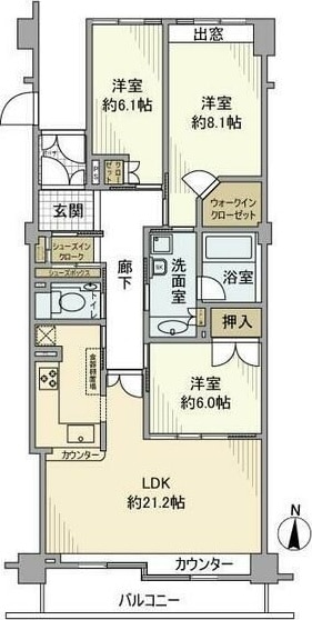 シティハウス芦屋楠町の物件間取画像